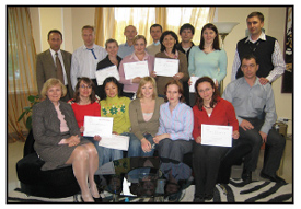 Instructors and peer educators participate in a HEALTH@WORK training at Sakhalin Energy Investment Company LTD on May 30, 2006.