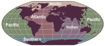 The world's major ocean basins