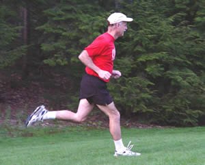 man running to safe location