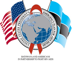 Botswana PEPFAR Logo: Batswana and Americans in Partnership to Fight HIV/AIDS