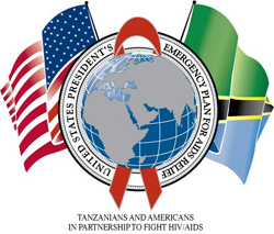 Tanzania PEPFAR Logo: Tanzanians and Americans in Partnership to Fight HIV/AIDS