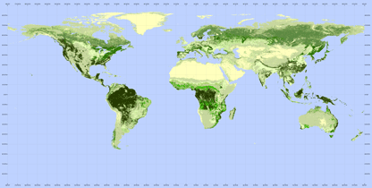 Carbon in Live Vegetation World Map