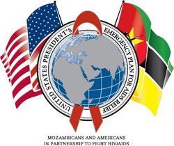 Mozambique PEPFAR Logo: Mozambicans and Americans in Partnership to Fight HIV/AIDS