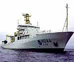 At sea; Ronald H. Brown is NOAA's state-of-the-art oceanographic and atmospheric research platform.