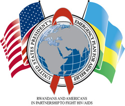 Rwanda PEPFAR Logo: Rwandans and Americans in Partnership to Fight HIV/AIDS