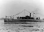 historical image of the USS 0-9 at its launch