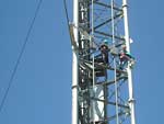 Staff working on the 1,000-foot-high tower which is now monitoring the air over Colorado's Front Range.