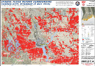 Map of flood waters around region