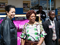 U.S. Ambassador Carmen Martinez and First Lady Maureen Mwanawasa are pictured at the launch of the HIV/AIDS prevention campaign, “Real Man, Real Woman”. Photo by Zambia In-Country Team