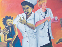 This mural was painted by patients at Hani Baragwananth Hospital in South Africa.  Photo by South Africa PEPFAR team