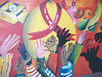 This mural was painted by patients at Hani Baragwananth Hospital in South Africa.  Photo by South Africa PEPFAR team