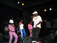 In Namibia, D-Naff performs at the NamibiAlive II CD launch party at the Warehouse on November 21, 2007.  The CD of songs and HIV/AIDS prevention messages will be distributed free of charge to bus, taxi, and combi drivers in an effort to reach Namibians by combining public transportation, HIV/AIDS prevention and the music scene. Photo by Namibia PEPFAR team
