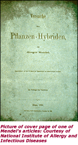 Picture: Cover page of Mendel's article