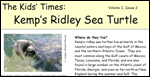 front page of Kids' Times for Kemp's Ridley Sea Turtle