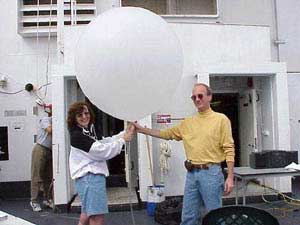 Ocean Voyagers releasing weather balloon