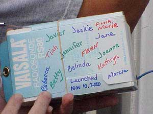 Ocean Voyagers teacher-signed transponder that went up with the balloon