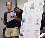 Ocean Voyagers Sea Scholar participant makes her weather presentation.