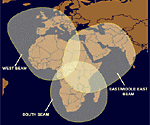 Broadcast coverage of the WorldSpace AfriStar satellite on which RANET is carried as part of the WorldSpace Foundation's Africa Learning Channel. 