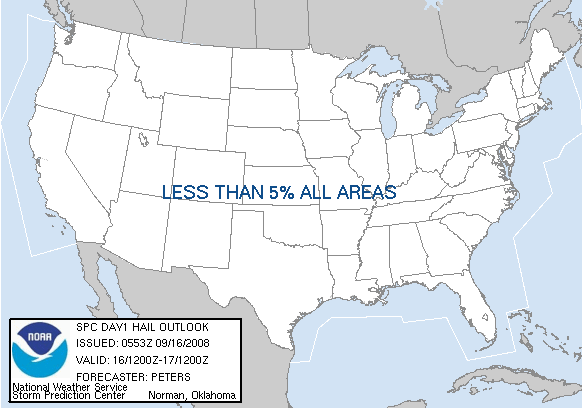 20080916 1200 UTC Day 1 Large Hail Probabilities Graphic