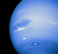 Voyager 2 captured this convergence of atmospheric features on Neptune.