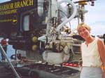Paula Keener-Chavis stands before the Johnson-Sea-Link manned submersible.