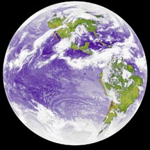 Infrared image of Earth.