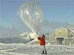 Taking ozone balloon sounding at South Pole Station