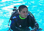 Student argonaut practicing diving techniques