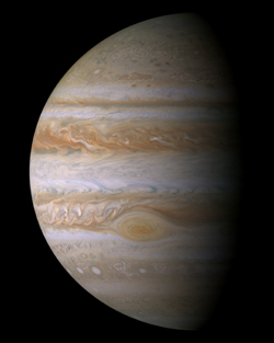 A Cassini spacecraft portrait of Jupiter in 2000.