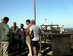 Scientists congregate on the roof of the Cape Grim baseline observatory