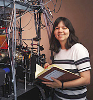 Physicist Deborah Jin in her laboratory at JILA.
