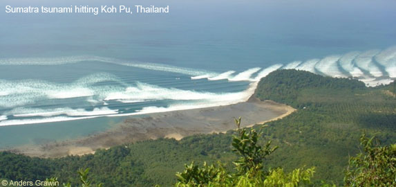 Sumatra tsunami hitting Koh Pu, Thailand