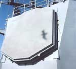 A close-up view of a phased array radar on a Navy AEGIS destroyer.