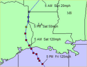 Hurricane Rita track