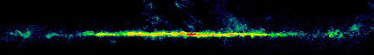 The Milky Way galaxy in the radio, gas in a horizontal line.