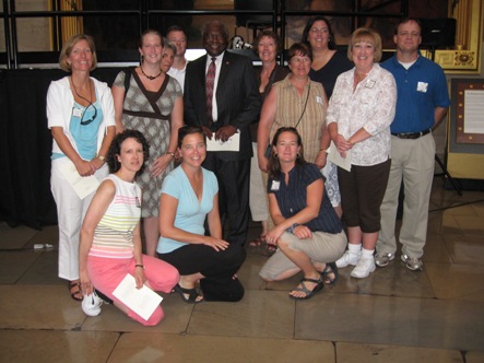 Majority Whip Clyburn with teachers from the Riley Summer Institute for Teachers of Government (Furman University, Greenville, SC) at the 60th Anniversary of the Integration of the US Armed Forces ceremony in the US Capitol Rotunda on July 23, 2008.