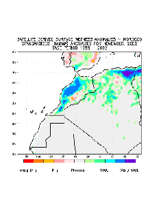 Click Here for the satellite derived surface wetness anomalies across Africa