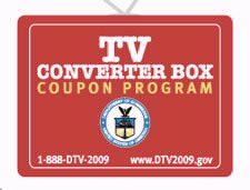 TV Converter Box Coupon logo. Click here for more information on the digital television transition.