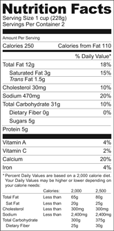 image of the nutrition facts panel of the food label