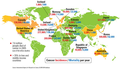 Global cancer incidence and mortality.