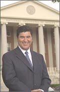 Dr. Elias Zerhouni in front of NIH Building 1