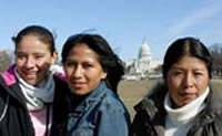 Photo of Bolivian student leaders visiting the national capitol building in Washington DC.