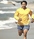 Man running on beach