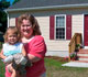 Rural house with mother and child