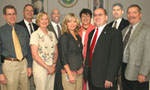 (from left) Kevin Wickey, Mike Hubbs, Debbie Curtis, Gary Lee, Elana Cass, Jane Hardesty, George Cleek, Xavier Montoya, and Tom Drewes (NRCS photo – click to enlarge) 