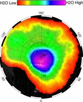 H2O content of Mars' north pole