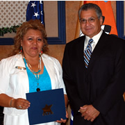 Awardee Loretta Lee with CEO Tim Taylor