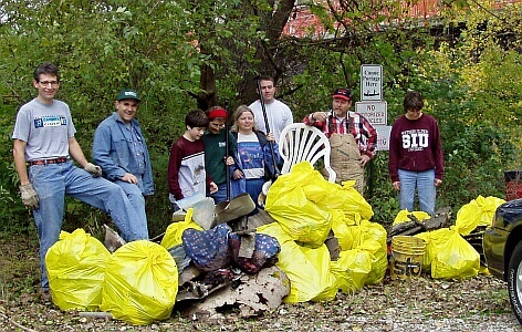 Clean-up crew and trash bags.