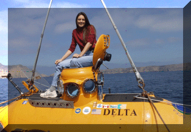 Pictured: Marine biologist Donna Schroeder and submersible Delta.