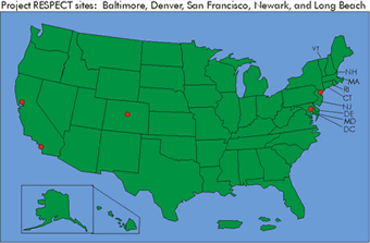 Project RESPECT Sites: Baltimore, Denver, San Francisco, Newark, and Long Beach